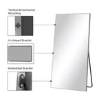 71x31 inch Aluminum Alloy Fine Edged Rectangular Silver Full-length Mirror (with Bracket)