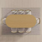79 x 33.5 Farmhouse Oval Kitchen Dining Table with Rattan Woven Legs for Kitchen Bar Living Room