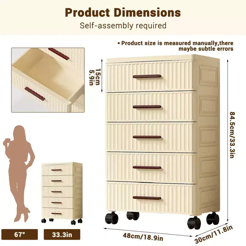 Multifunctional Storage Cabinet - Mobile Drawer Organizer for Bedroom & Living Room