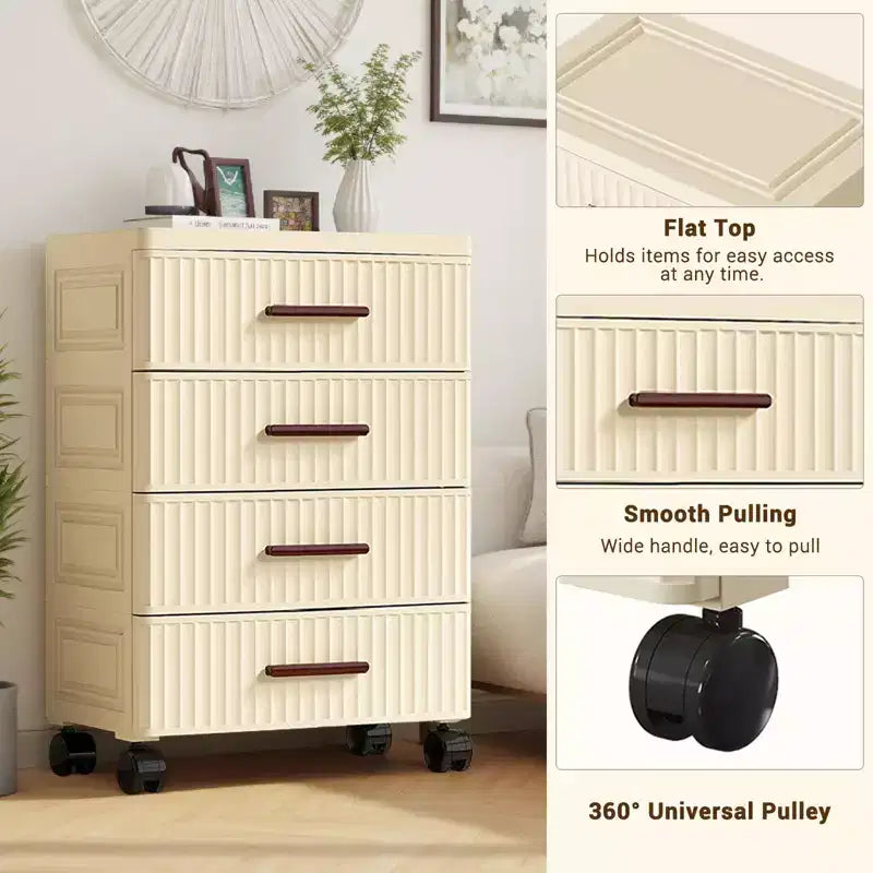 Multifunctional Storage Cabinet - Mobile Drawer Organizer for Bedroom & Living Room