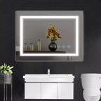 Acekool Bathroom Wall Mirror with Adjustable Brightness, Anti-Fog, Touch Control, Memory Function, Modern Vanity Mirror 32x24in