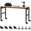 Acekool 75x25 Adjustable Workbench, 2000lbs Capacity, 29.5-38.4 Height, Garage Table with Wheels & Power Outlet for Workshop Office