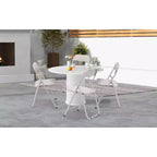 Folding Chairs Set of 4 with Cushions, Portable Metal Folding Chairs for Indoor & Outdoor Use, Stackable with Non-Slip Feet, Beige
