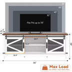 75 Inch Farmhouse Tv Stand Modern Farmhouse TV Stand - with Sliding Barn Doors, Storage Compartments, and Adjustable Shelf - White