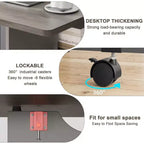 Drop Leaf Dining Table for 4, Space Saving Foldable Kitchen Table with 2 Storage Shelf for Small Spaces, Movable Kitchen Table with 6 Wheels