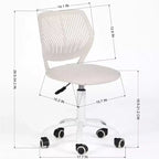 Adjustable Armless Swivel Study Chair for Kids, Dorm & Small Home Office