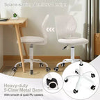 Adjustable Armless Swivel Study Chair for Kids, Dorm & Small Home Office