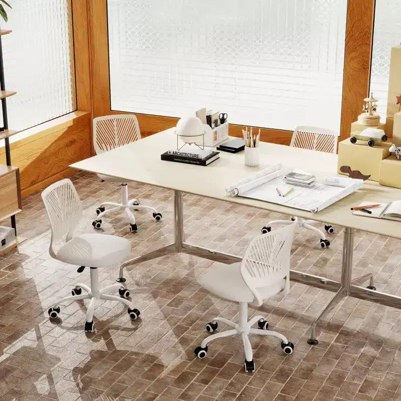 Adjustable Armless Swivel Study Chair for Kids, Dorm & Small Home Office