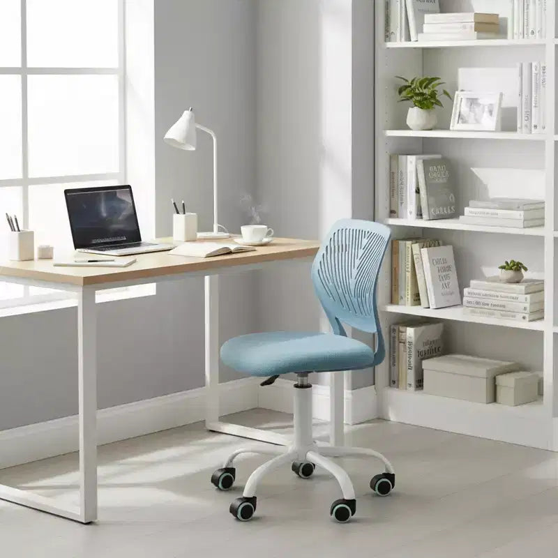 Adjustable Armless Swivel Study Chair for Kids, Dorm & Small Home Office