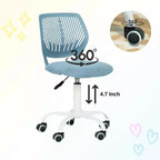 Adjustable Armless Swivel Study Chair for Kids, Dorm & Small Home Office