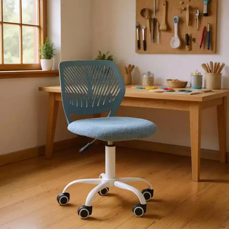Adjustable Armless Swivel Study Chair for Kids, Dorm & Small Home Office