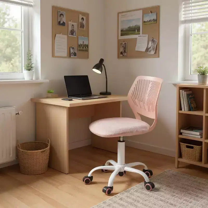 Adjustable Armless Swivel Study Chair for Kids, Dorm & Small Home Office