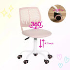 Adjustable Armless Swivel Study Chair for Kids, Dorm & Small Home Office