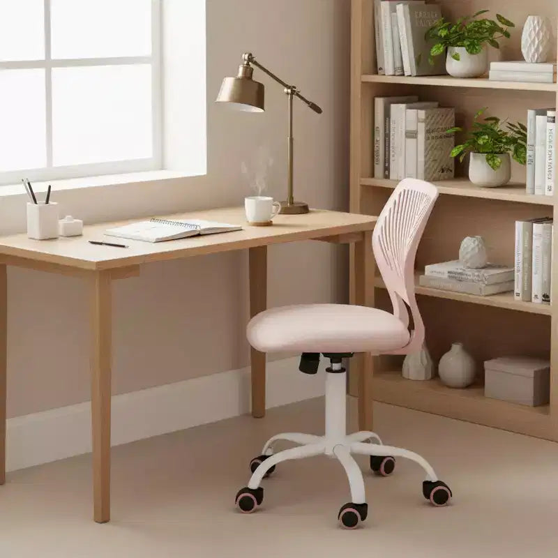 Adjustable Armless Swivel Study Chair for Kids, Dorm & Small Home Office