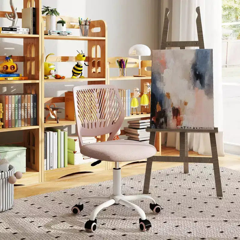 Adjustable Armless Swivel Study Chair for Kids, Dorm & Small Home Office