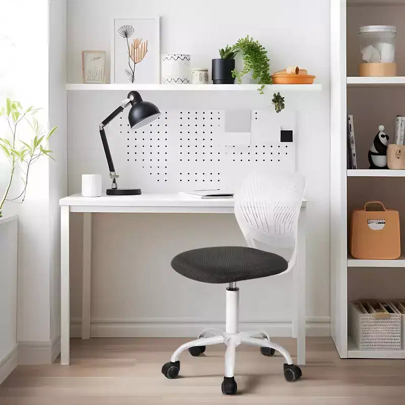 Adjustable Armless Swivel Study Chair for Kids, Dorm & Small Home Office