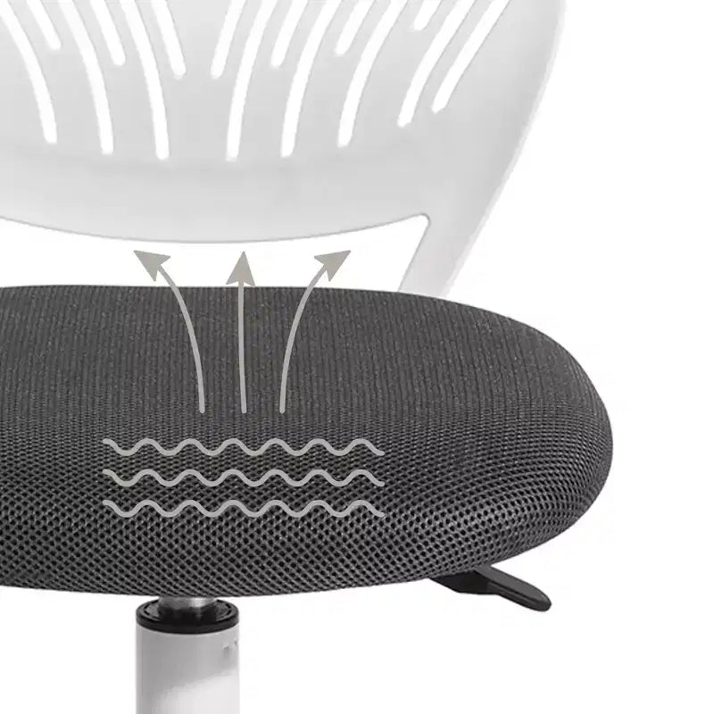 Adjustable Armless Swivel Study Chair for Kids, Dorm & Small Home Office