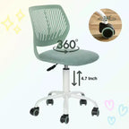 Adjustable Armless Swivel Study Chair for Kids, Dorm & Small Home Office