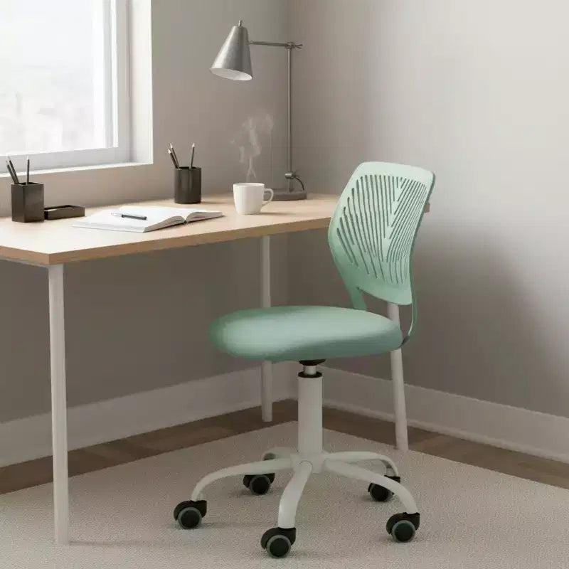 Adjustable Armless Swivel Study Chair for Kids, Dorm & Small Home Office
