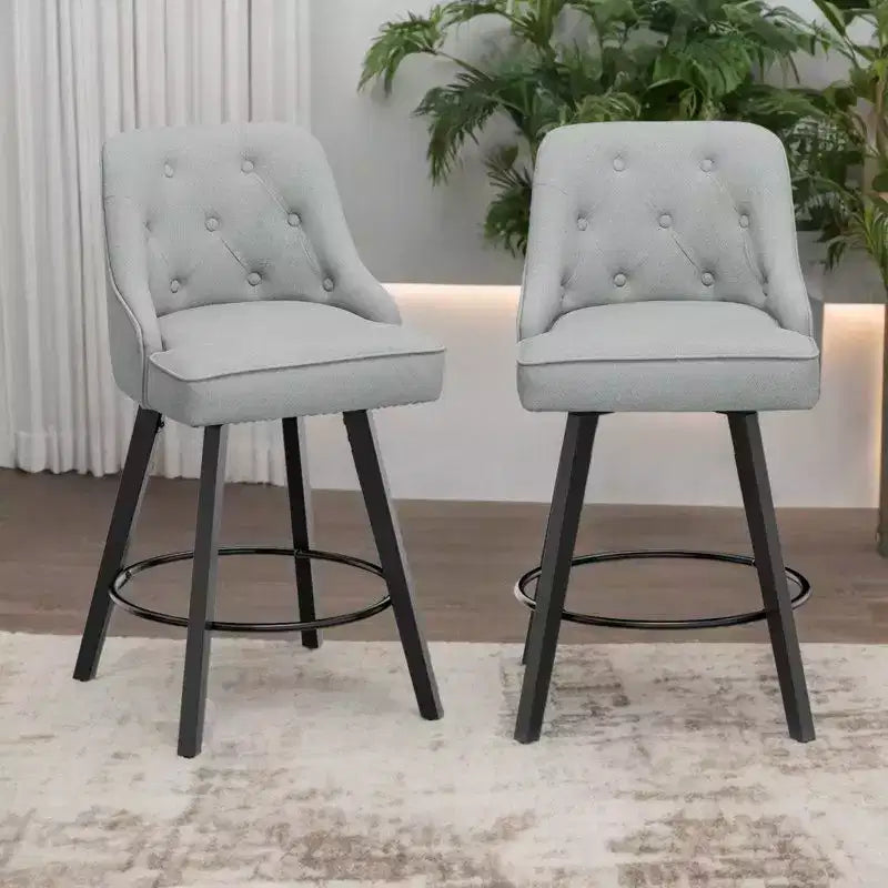Karl Home Elegant 360 Swivel Bar Stool Stylish Design with Plush Cushion & Sturdy Build