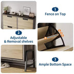 Shoe Cabinet with 4 Flip Drawers, Freestanding Shoe Storage Organizer for Entryway, Narrow Shoe Rack with 3-Tier Adjustable Shelves