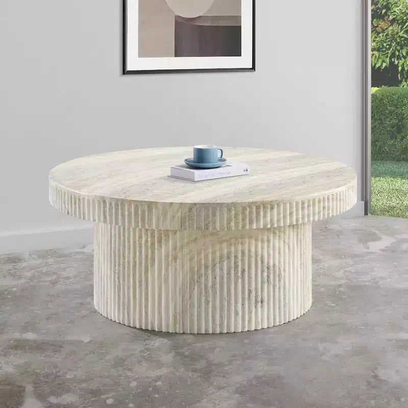 Legatto Travertine Finish Concrete Coffee Table