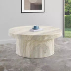 Legatto Travertine Finish Concrete Coffee Table