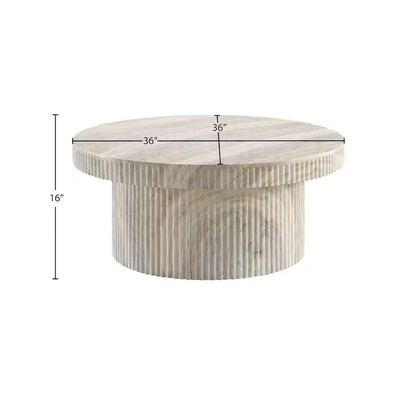 Legatto Travertine Finish Concrete Coffee Table
