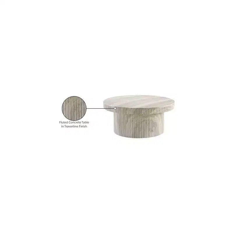 Legatto Travertine Finish Concrete Coffee Table