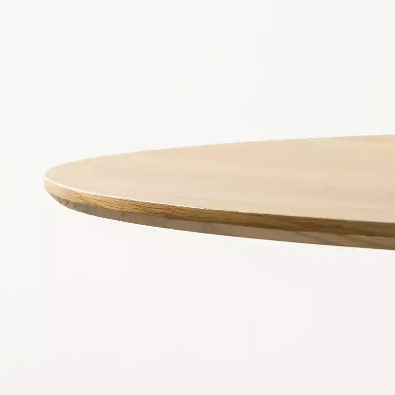 46 Round Dining Table for 6 People Modern Pedestal Table with Fluted Cone Base & Wood MDF Top for Small Space Kitchen Dining Room Cafe Natural
