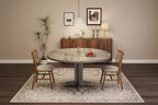 Round Dining Table for 4, 47 Inch Farmhouse Circle Kitchen Table with Wood Tabletop and Stable Base, for Home Dining Room Living Room (Only Table)