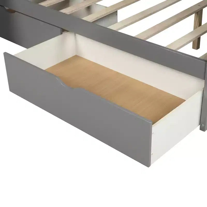 Twin over Full Bunk Bed with Stairs and Slide, Stairway Wood Bunk Bed with Storage Drawers for Kids Teens Aduts