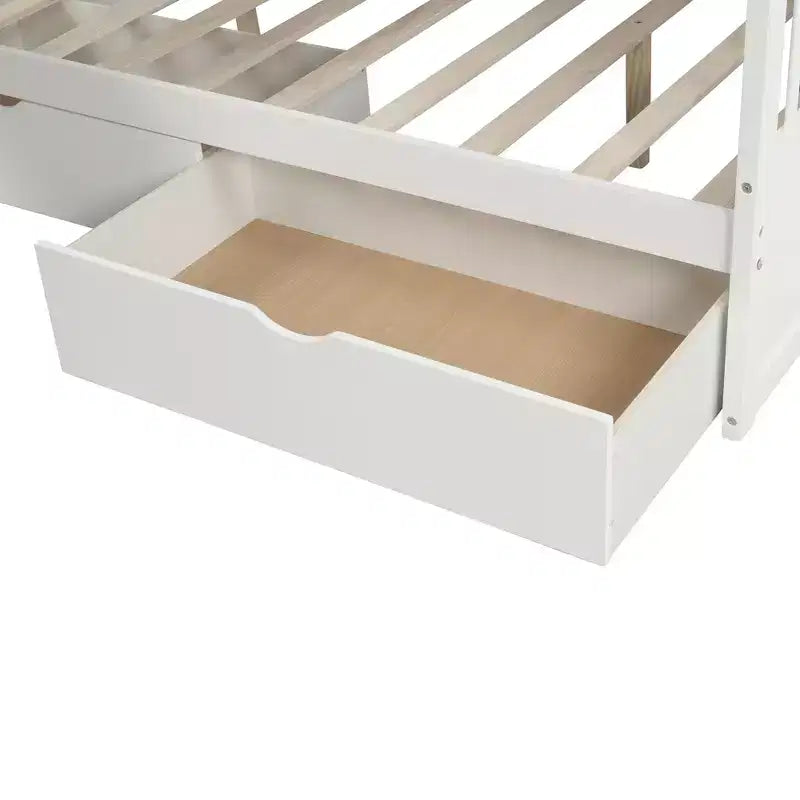 Twin over Full Bunk Bed with Stairs and Slide, Stairway Wood Bunk Bed with Storage Drawers for Kids Teens Aduts