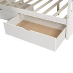 Twin over Full Bunk Bed with Stairs and Slide, Stairway Wood Bunk Bed with Storage Drawers for Kids Teens Aduts