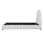 Modern Boucle Upholstered Bed with Half-Round Curved Headboard