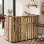 63-Inch Home Bar Unit, 2-Tier Farmhouse Liquor Bar Table with Storage Shelves, Wine Bar Cabinet Mini Bar Table for Home Pub, Bistro