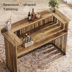 63-Inch Home Bar Unit, 2-Tier Farmhouse Liquor Bar Table with Storage Shelves, Wine Bar Cabinet Mini Bar Table for Home Pub, Bistro