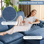 120 in. W Pillow Top Arm Double-layer Cushion Corduroy Sofa in White With Ottoman