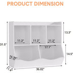 3-Tier Toy Storage Cabinet for Kids, Wood Book Organizer Shelf, Playroom & Nursery Storage, White, 2-Pack