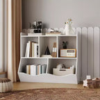 3-Tier Toy Storage Cabinet for Kids, Wood Book Organizer Shelf, Playroom & Nursery Storage, White, 2-Pack