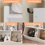 3-Tier Toy Storage Cabinet for Kids, Wood Book Organizer Shelf, Playroom & Nursery Storage, White, 2-Pack