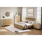 Wooden 30 Tall Fluted 3 Drawer Dresser for Bedroom with Gold Metal Handles & Anti-Tipping Device