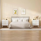 Modern Small Fluted 3 Drawer Dresser for Bedroom, Nightstand