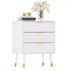 Modern Small Fluted 3 Drawer Dresser for Bedroom, Nightstand