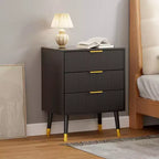 Modern Small Fluted 3 Drawer Dresser for Bedroom, Nightstand