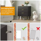 Modern Small Fluted 3 Drawer Dresser for Bedroom, Nightstand