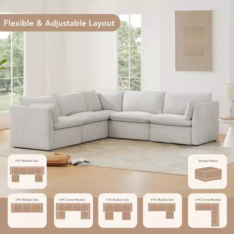 Modular Sectional Couch for Living Room