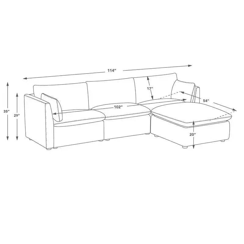 Modular Sectional Couch for Living Room