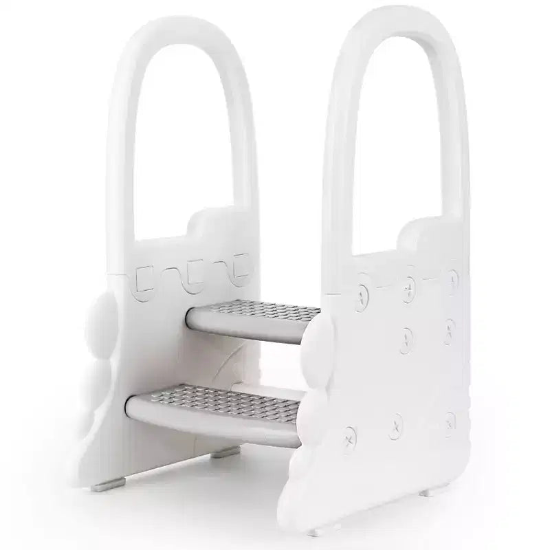 Toddler Step Stool for Bathroom Sink,TROPOW 2 Step Stools for Kids,Anti-Slip Stool for Kitchen Counter,Potty Training Toilet Stool with Handrail