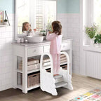 Toddler Step Stool for Bathroom Sink, 2 Step Stools for Kids, Anti-Slip Stool for Kitchen Counter, Potty Training Toilet Stool with Handrail